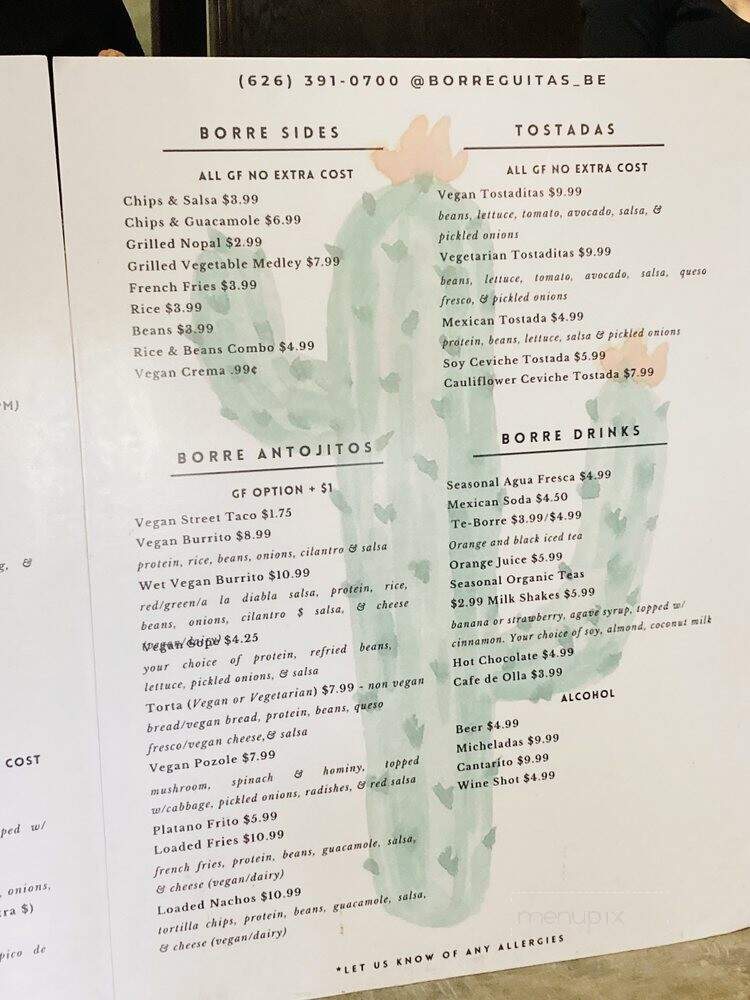 Borreguitas BarExpress - Pomona, CA menu_pic
