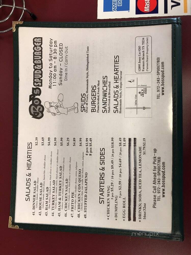 Bo's Subs & Spuds - Dallas, TX menu_pic