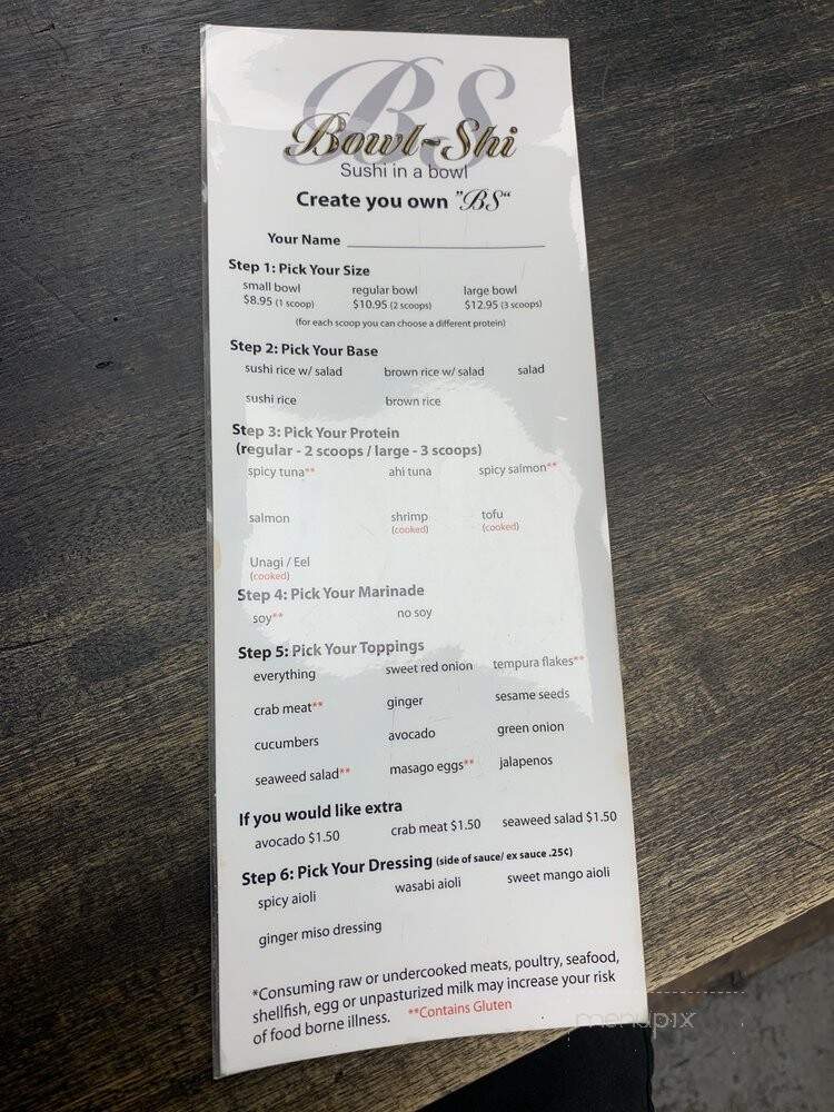 Bowl-shi: Sushi In A Bowl - Atlanta, GA menu_pic