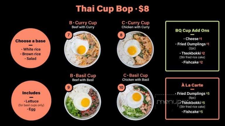 BQ CupBop & Korean Deli - Newark, CA menu_pic