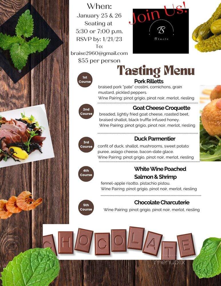 Braise - Lansdale, PA menu_pic
