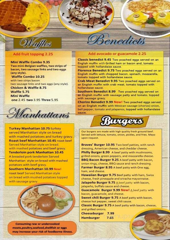 Braves Breakfast and Grill Restaurant - Wabash, IN menu_pic