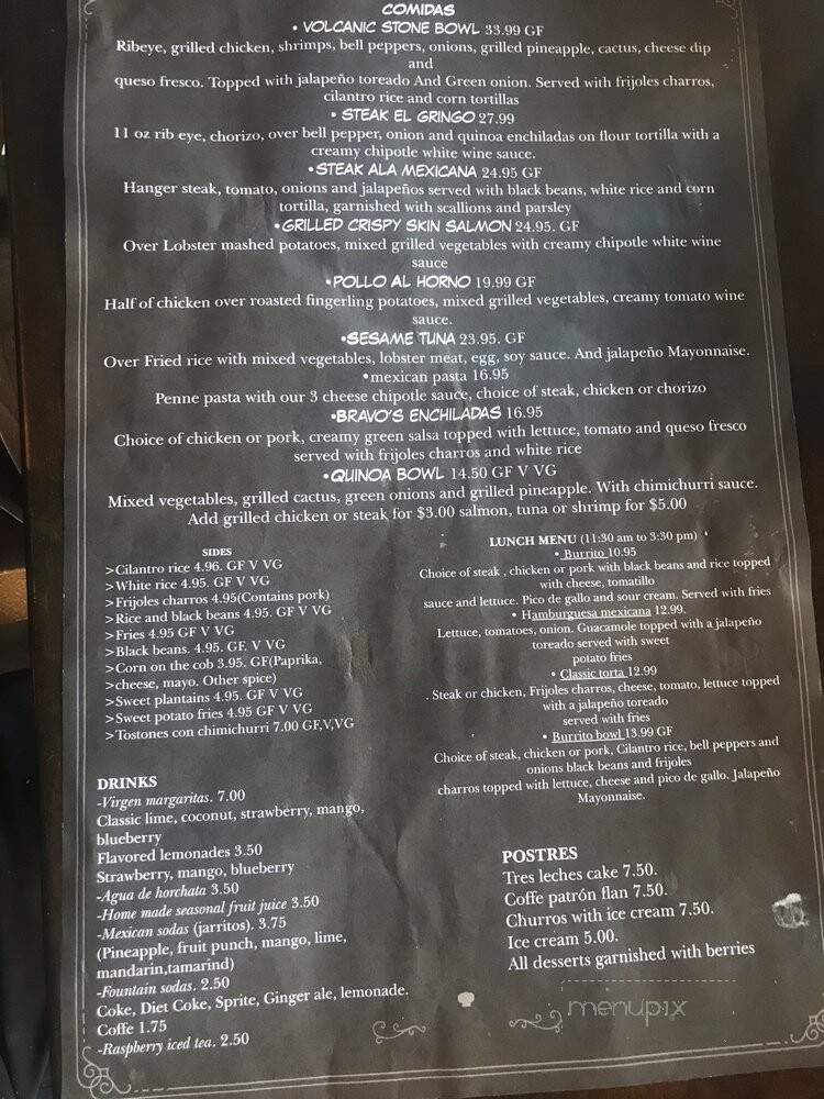 Bravo Tex-Mex Restaurant - Pittston, PA menu_pic