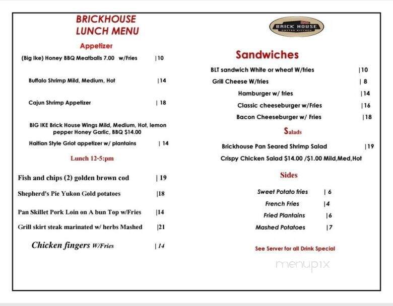 Brick House Gastro Kitchen - Oakland Park, FL menu_pic