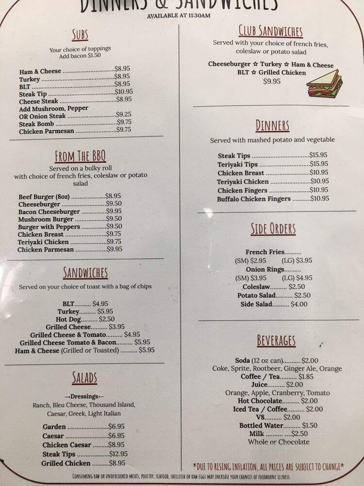 Mill River Pail Cafe - Rochester, NH menu_pic