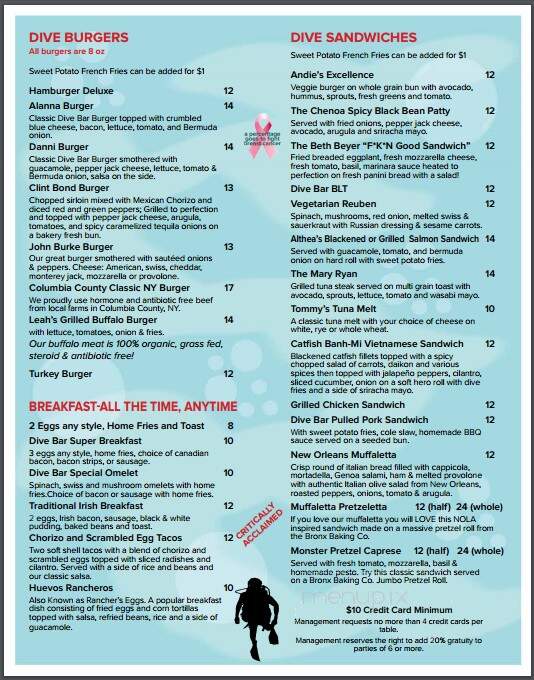 Broadway Dive - New York, NY menu_pic