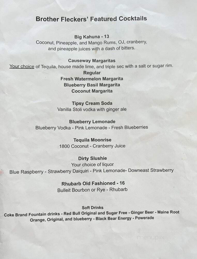 Brother Fleckers Bar+Restaurant - Naples, ME menu_pic