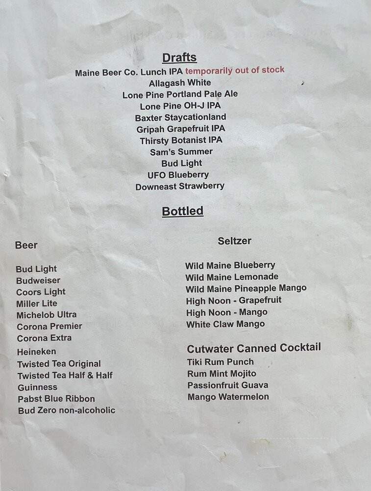 Brother Fleckers Bar+Restaurant - Naples, ME menu_pic