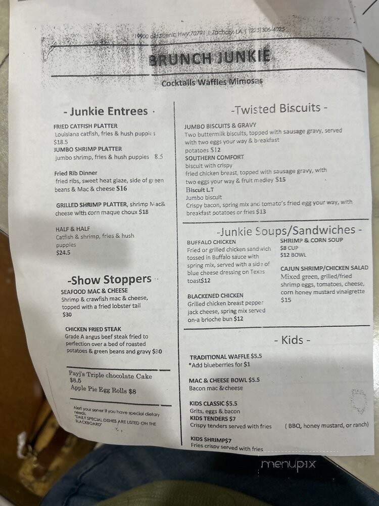 Brunch Junkie - Zachary, LA menu_pic