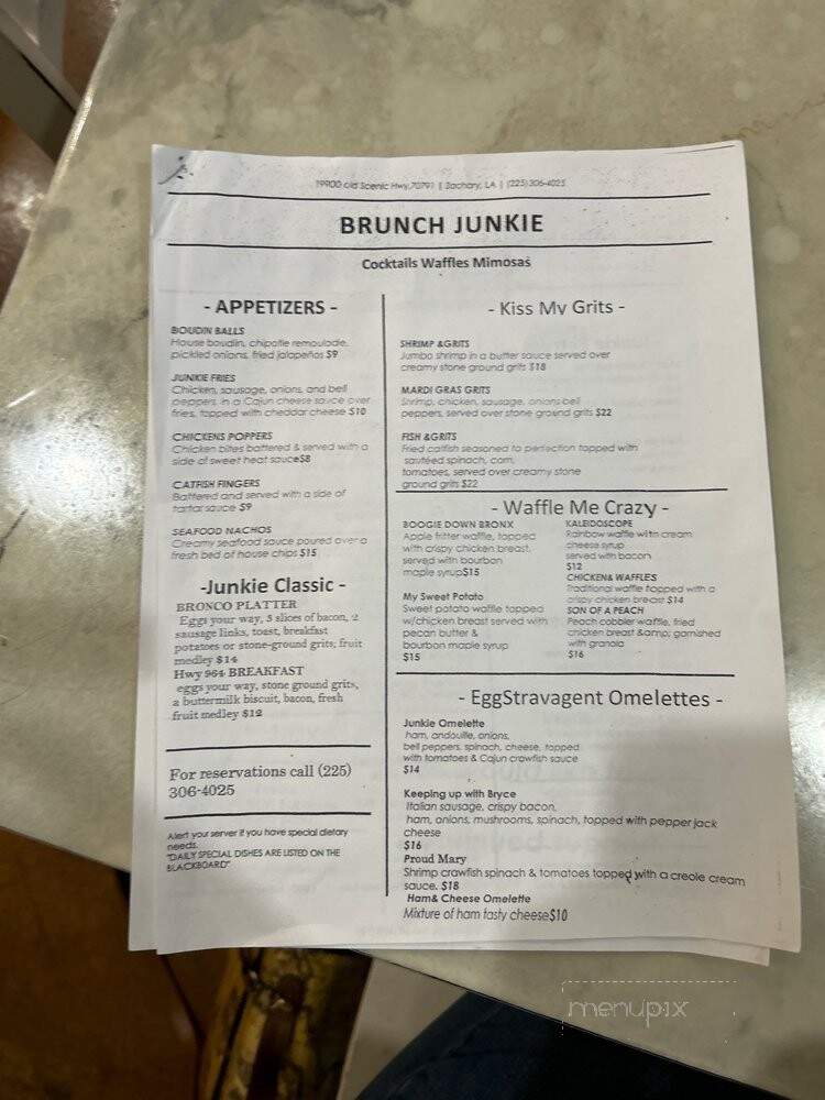Brunch Junkie - Zachary, LA menu_pic