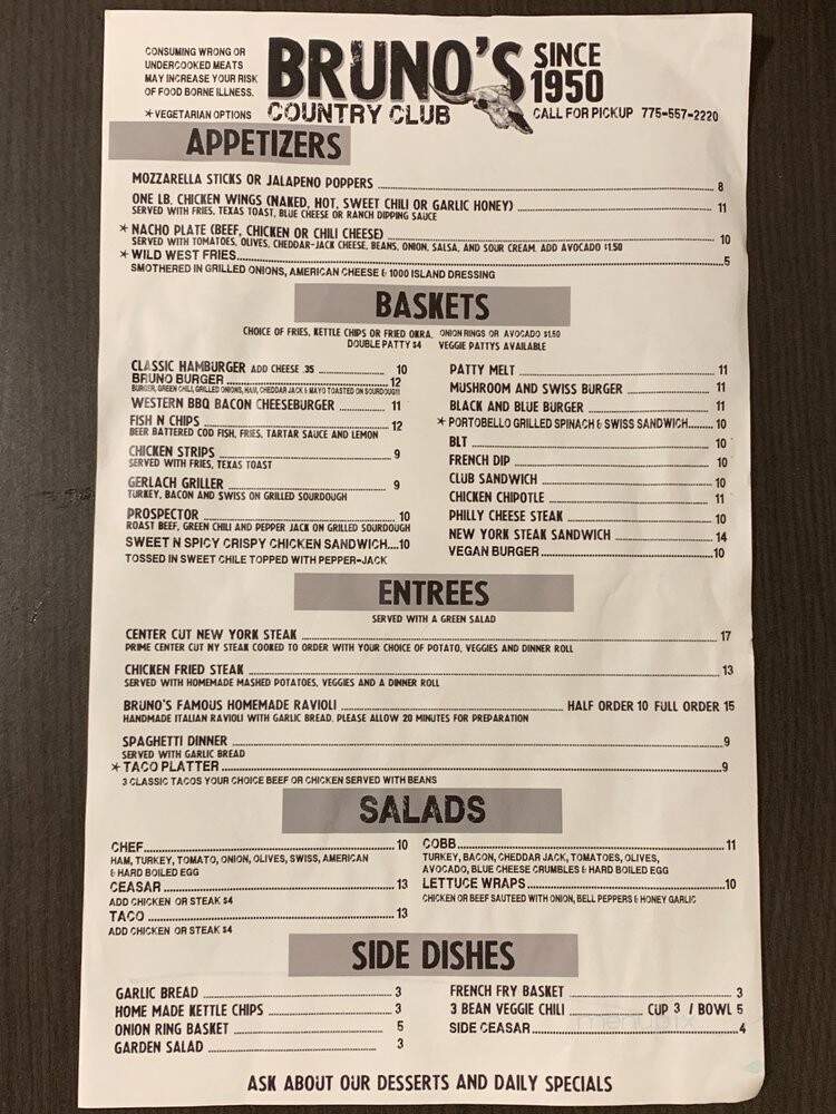 Bruno's - Fernley, NV menu_pic