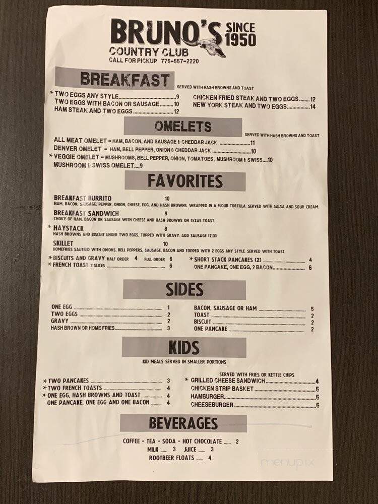 Bruno's - Fernley, NV menu_pic