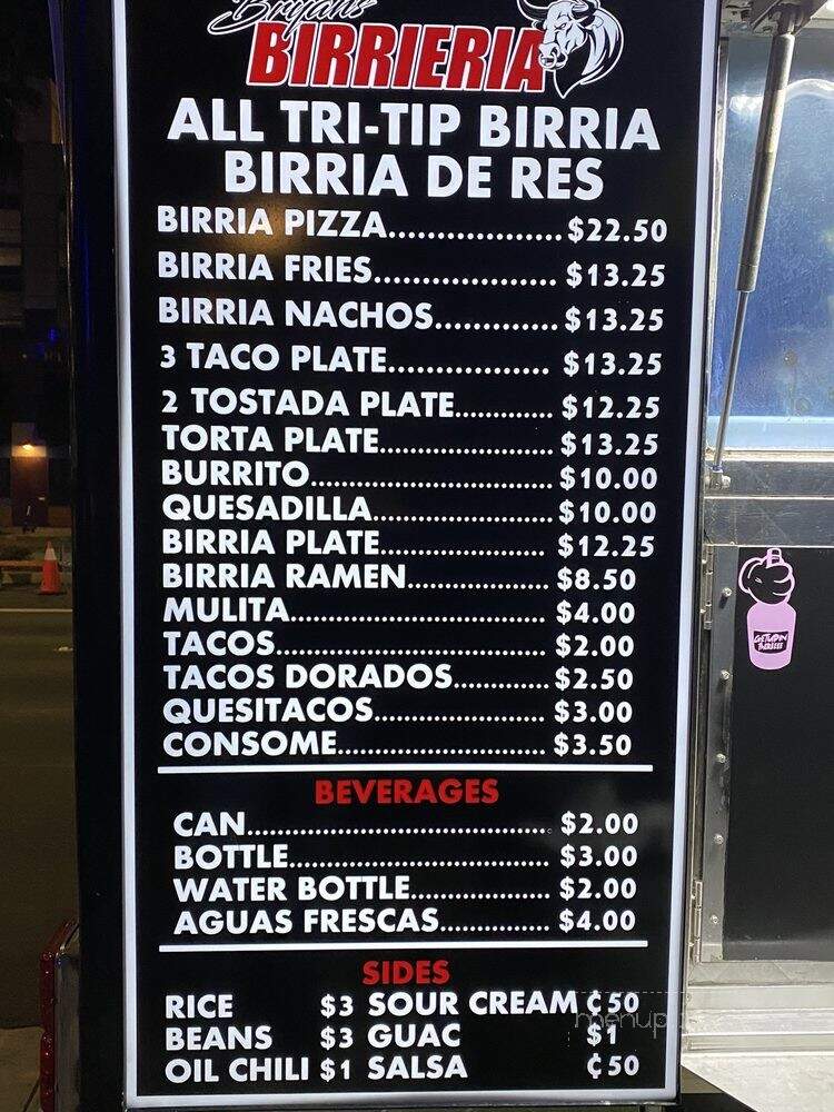 Bryans Birrieria - Long Beach, CA menu_pic