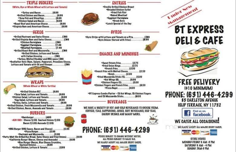 B T Express Deli - East Islip, NY menu_pic