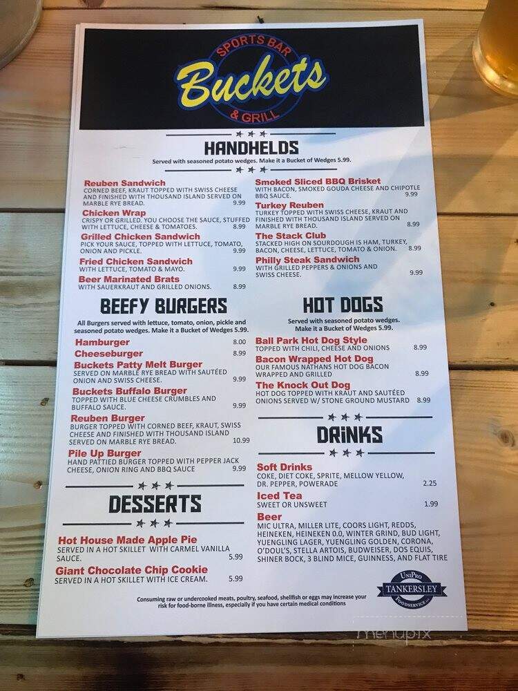 Buckets Sports Bar & Grill - Harrison, AR menu_pic