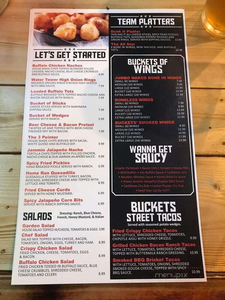 Buckets Sports Bar & Grill - Harrison, AR menu_pic