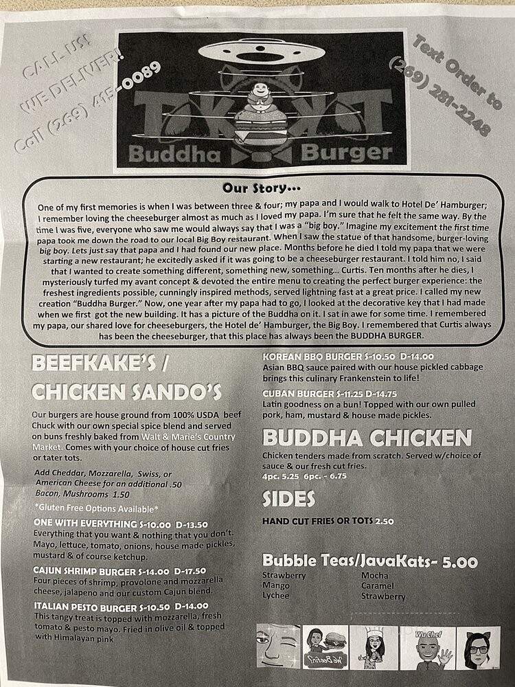 Buddha Burger - Paw Paw, MI menu_pic