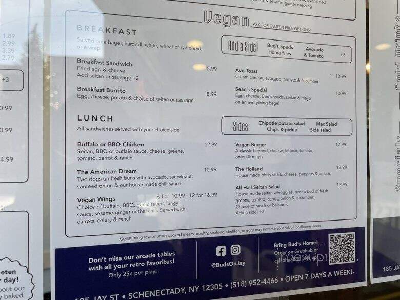 Bud's on Jay - Schenectady, NY menu_pic