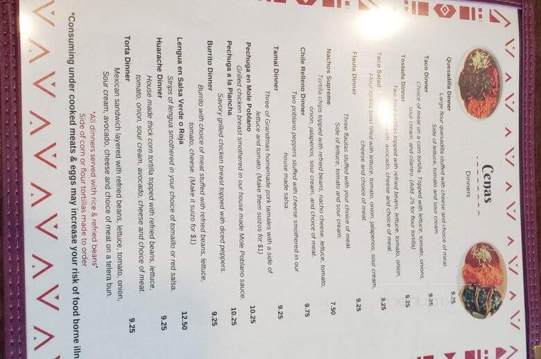 Buenavista Banquets and Restaurant - Milwaukee, WI menu_pic