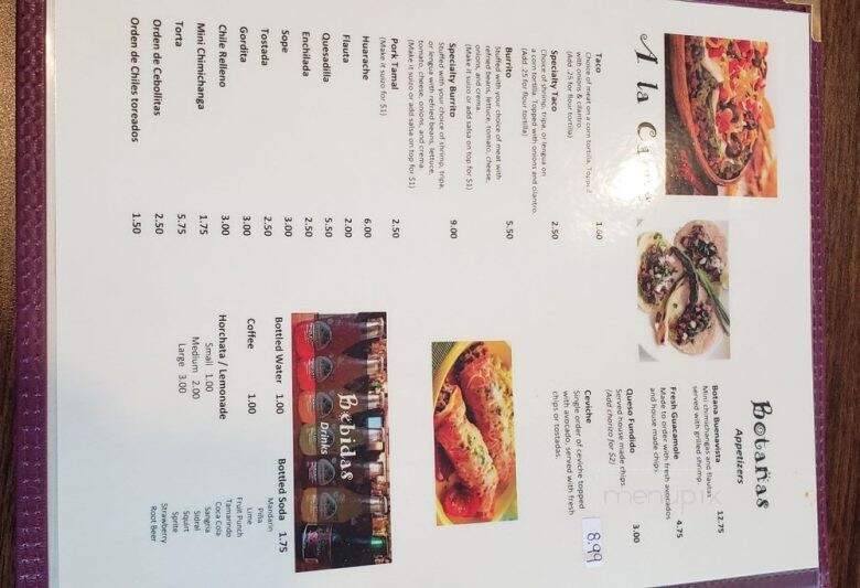 Buenavista Banquets and Restaurant - Milwaukee, WI menu_pic