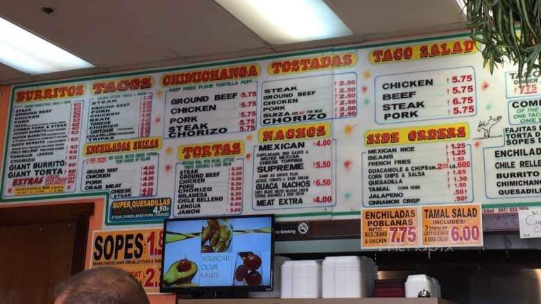 Buenos Dias Burritos - Itasca, IL menu_pic