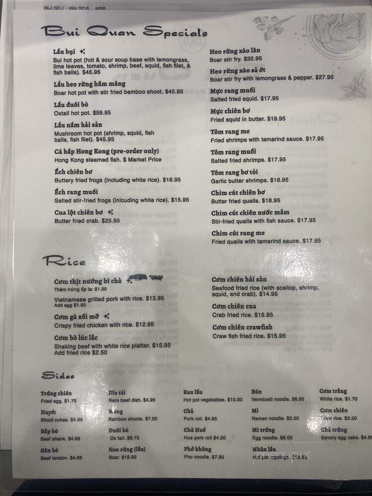 Bui Quan Kitchen - Garland, TX menu_pic