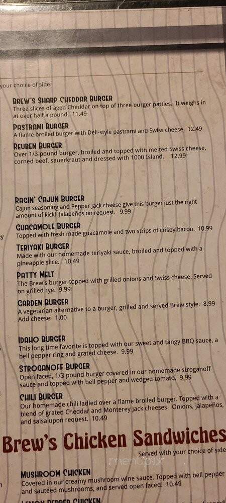 Burger N Brew - Boise, ID menu_pic