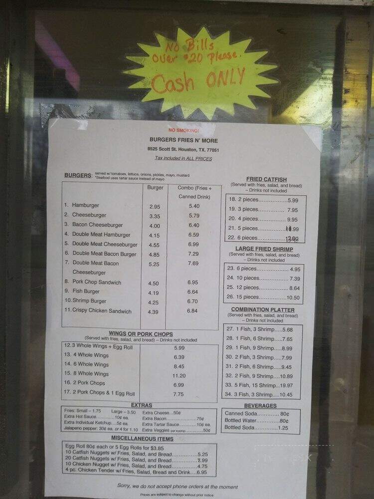 Burgers Fries 'n' Things - Houston, TX menu_pic