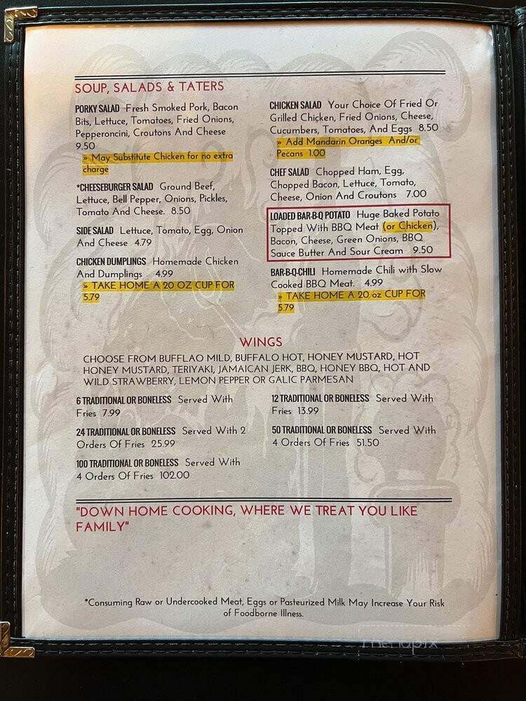 Burnt Knuckles Grill - Arab, AL menu_pic