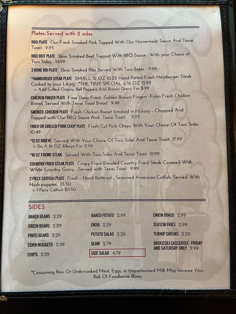 Burnt Knuckles Grill - Arab, AL menu_pic