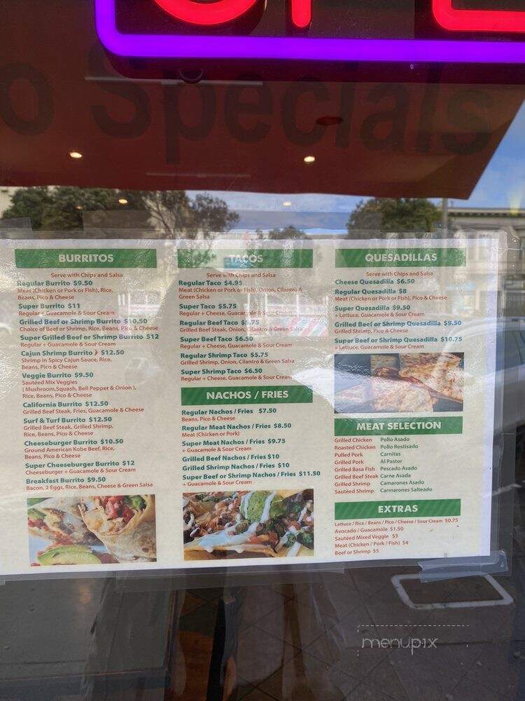 Burrito Loco & Wings - San Francisco, CA menu_pic
