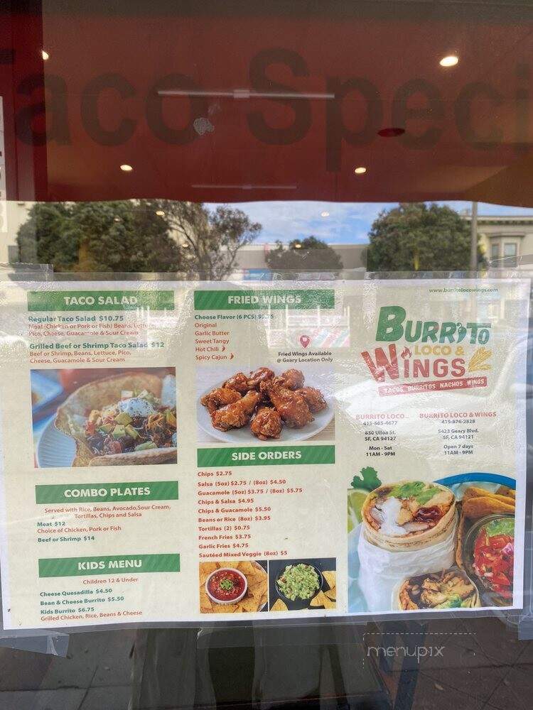 Burrito Loco & Wings - San Francisco, CA