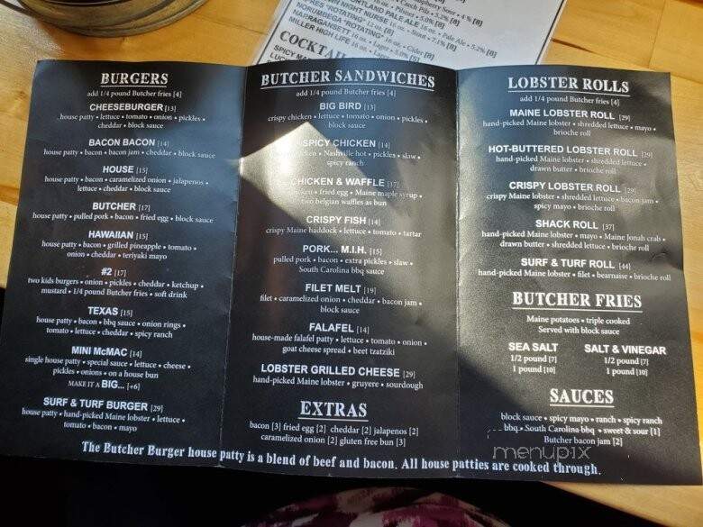 Butcher Burger - Portland, ME menu_pic