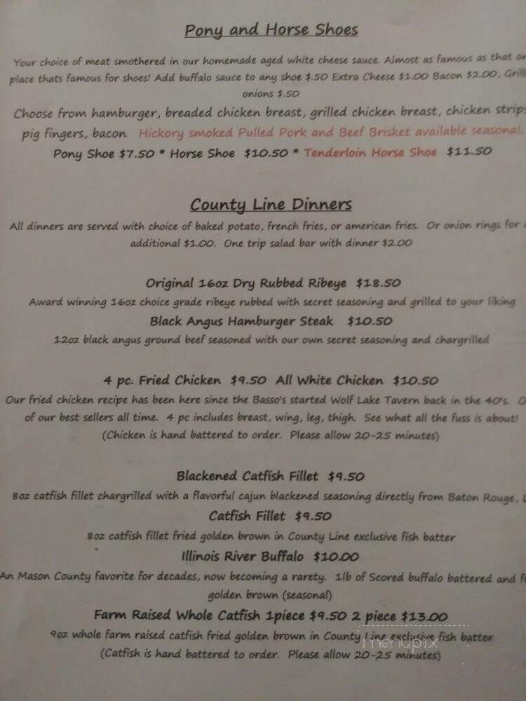 County Line Inn - Chandlerville, IL menu_pic