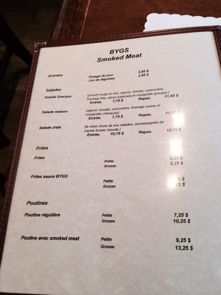 Bygs Smoked Meat - Terrebonne, QC menu_pic