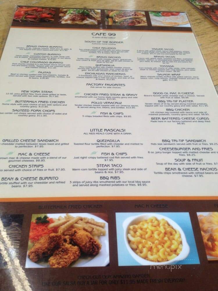 Cafe 99 - Traver, CA menu_pic