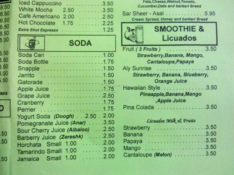 Cafe Alley - Los Angeles, CA menu_pic
