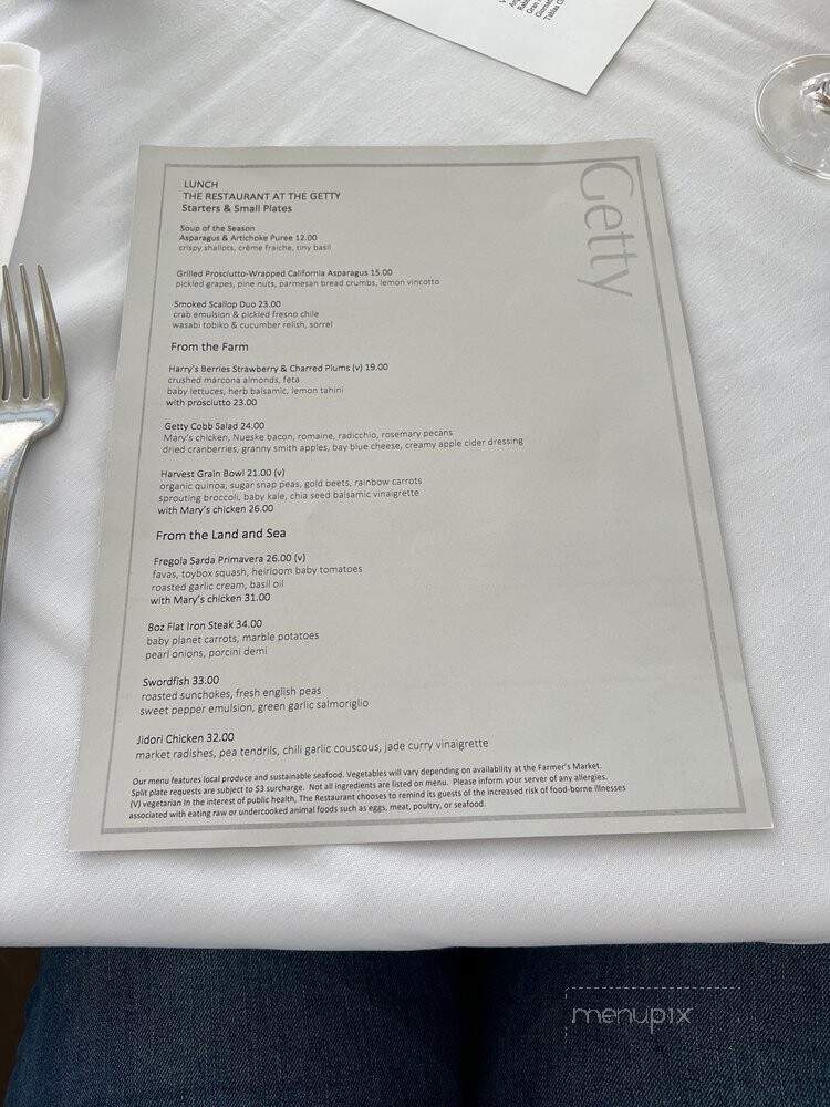 Cafe At the Getty Center - Los Angeles, CA menu_pic