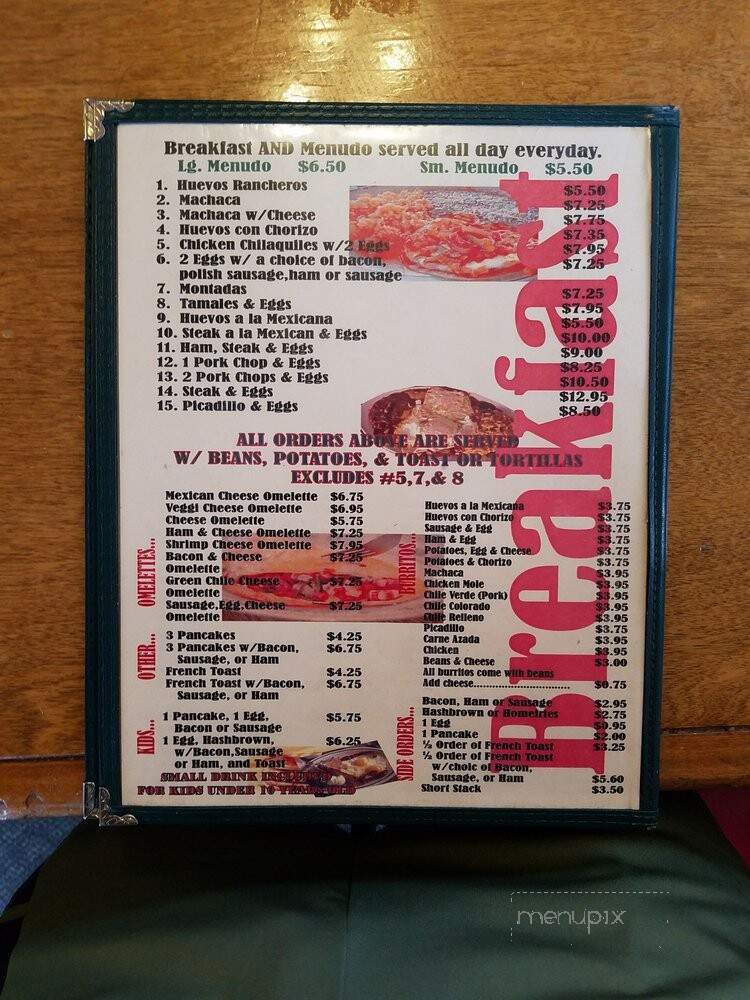 Cafe East - El Paso, TX menu_pic