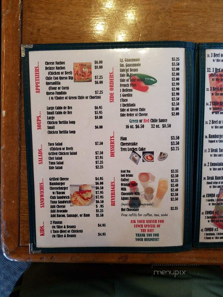 Cafe East - El Paso, TX menu_pic