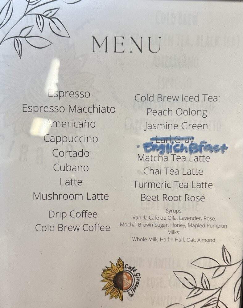 Cafe Girasol - Los Angeles, CA menu_pic