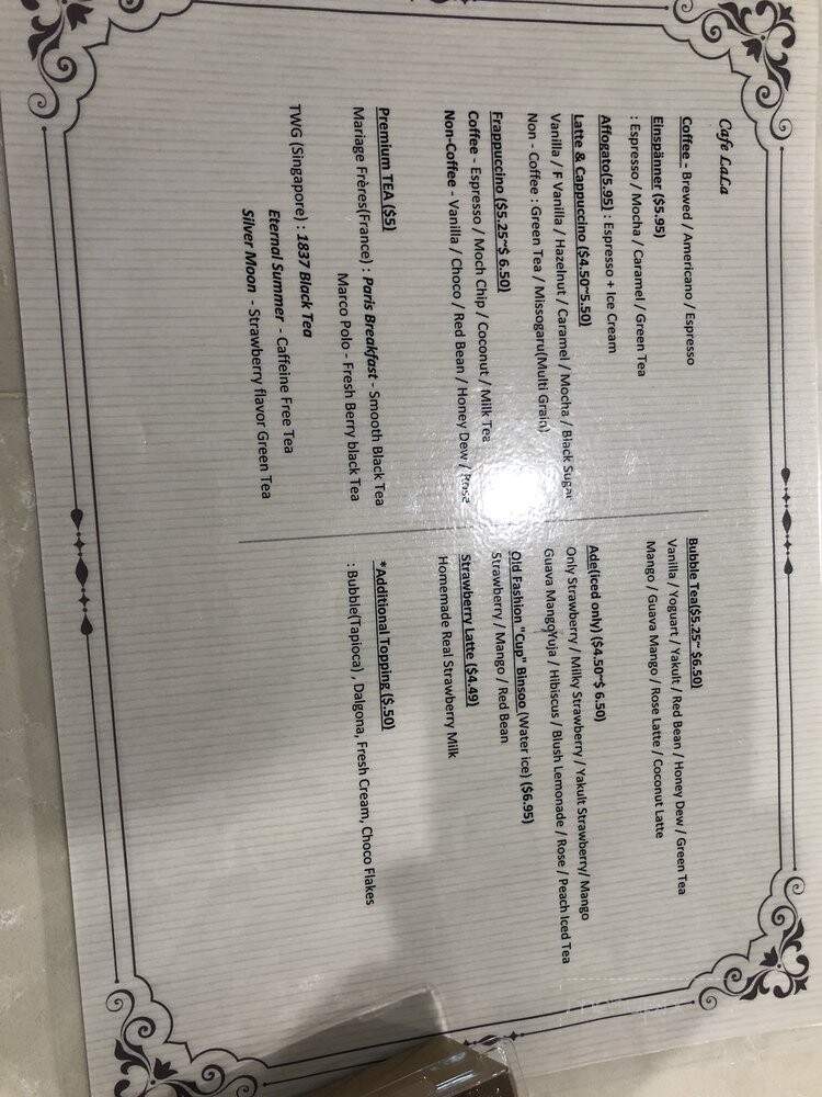 Cafe LaLa - Palisades Park, NJ menu_pic