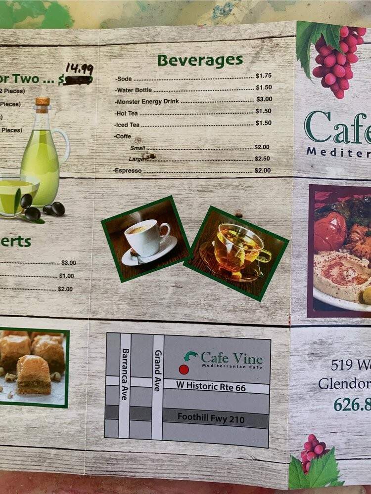 Cafe Vine - Glendora, CA menu_pic