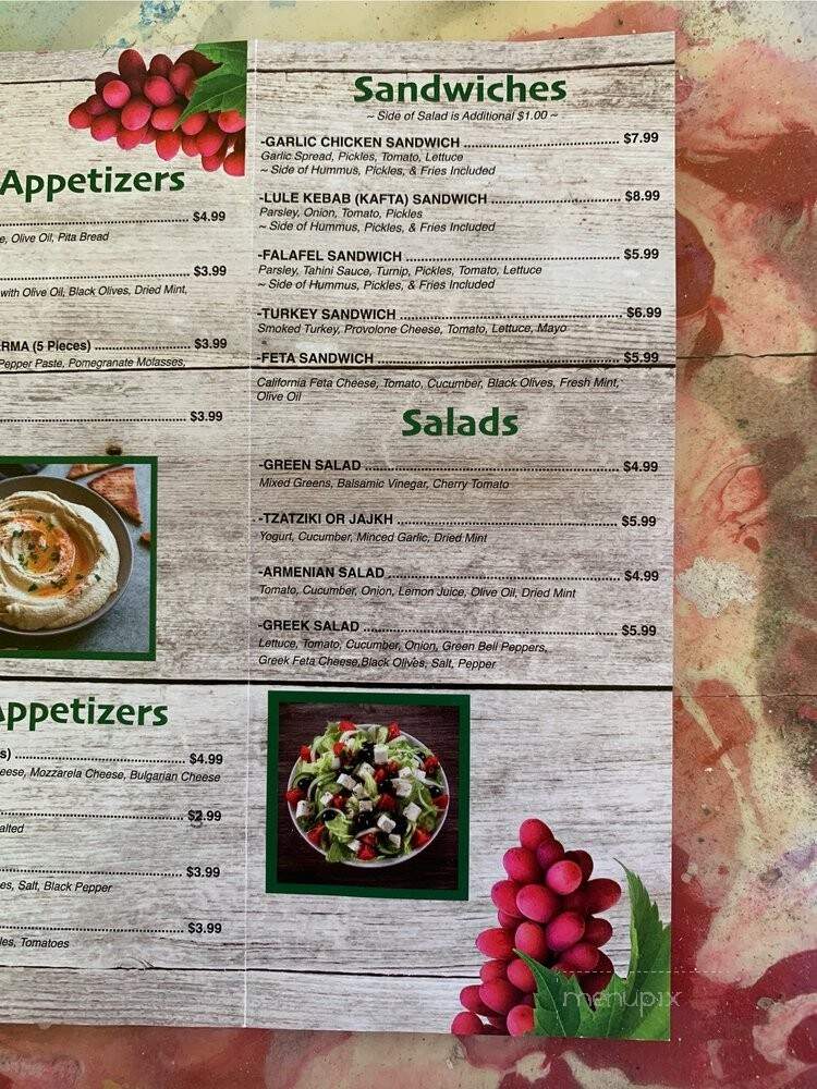 Cafe Vine - Glendora, CA menu_pic