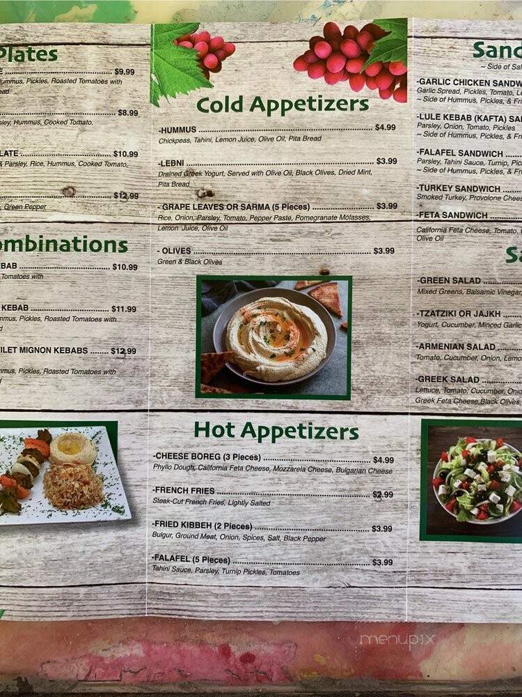 Cafe Vine - Glendora, CA menu_pic
