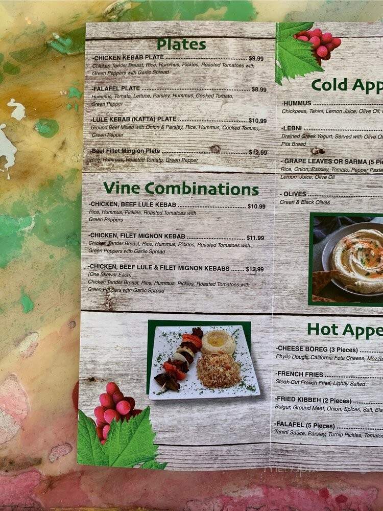 Cafe Vine - Glendora, CA menu_pic