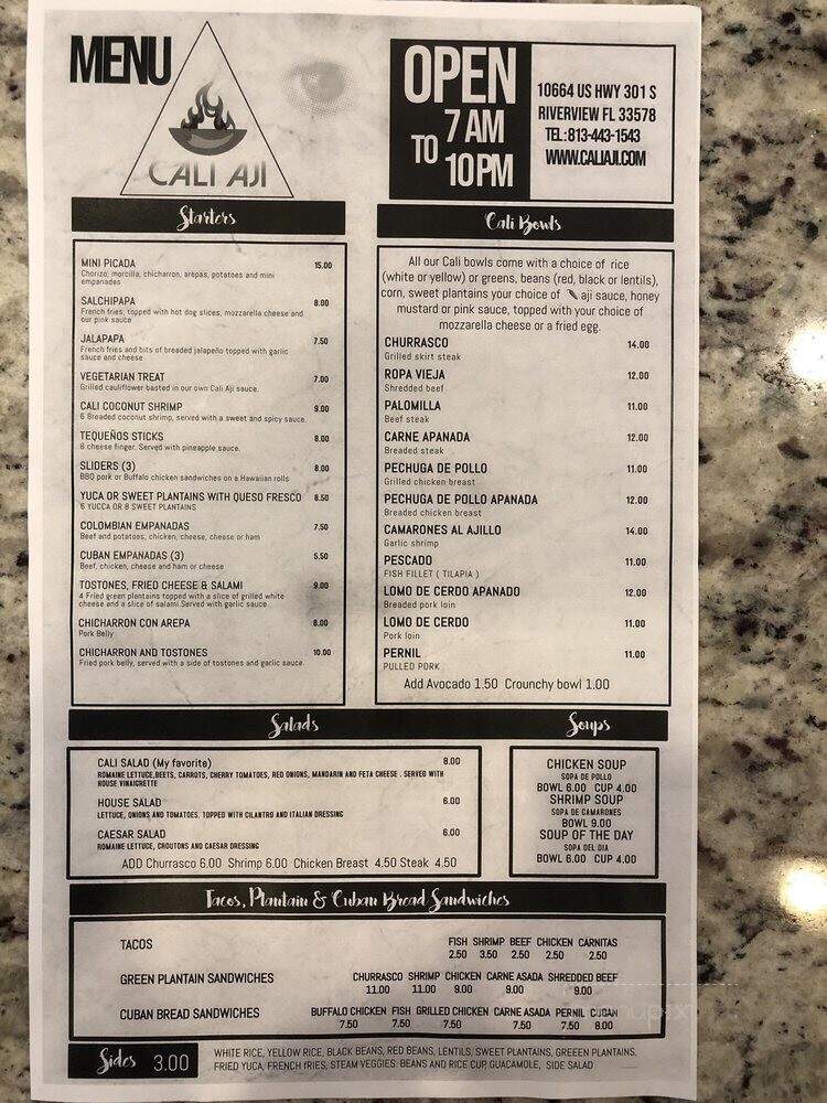 Cali Aji - Riverview, FL menu_pic
