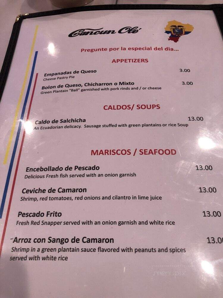 Cancun Ole - Los Angeles, CA menu_pic
