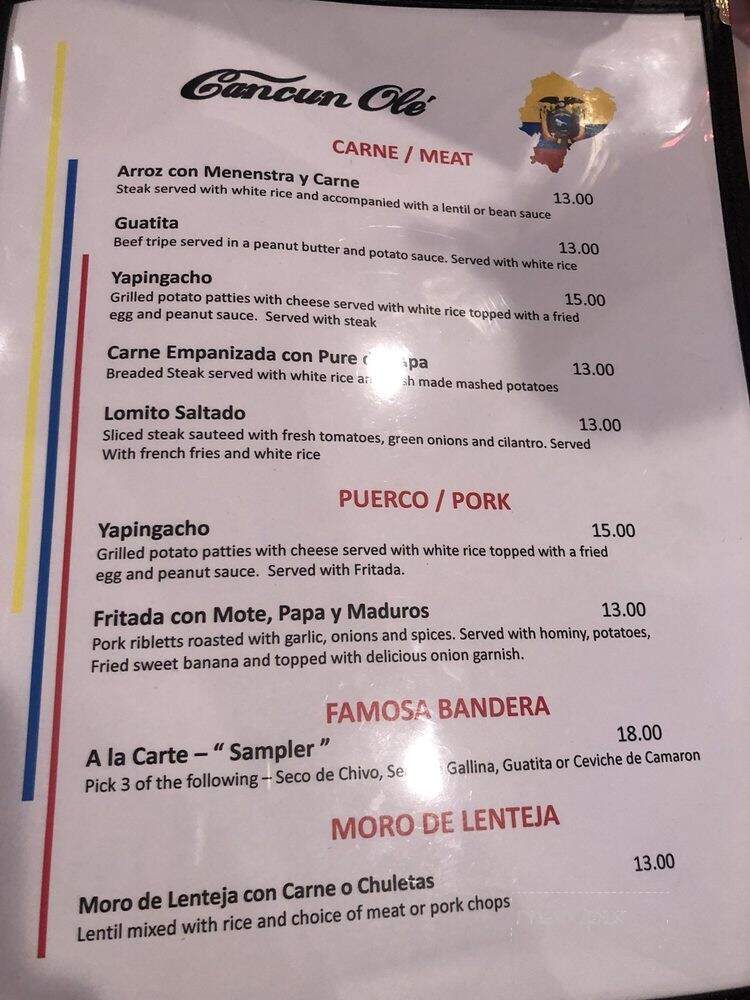 Cancun Ole - Los Angeles, CA menu_pic