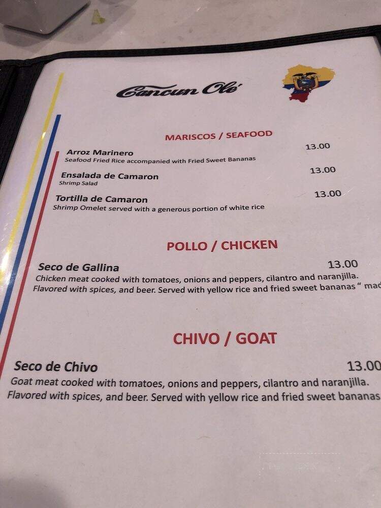 Cancun Ole - Los Angeles, CA menu_pic